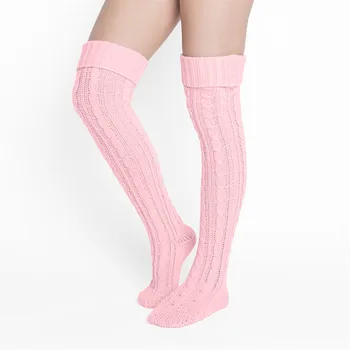 

Free Ostrich Long Knee Socks Women Warm Over Knee Japan Style Fashion Casual Thigh High Stocking Winter Soft knitting Socks