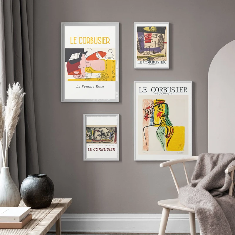 Abstract Cubism Le Corbusier Museum Print Exhibition Poster Art Canvas Painting Vintage Wall Picture For Living Room Home Decor