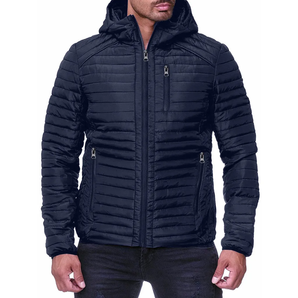 Мужские куртки для катания на лыжах, модная Осенняя брендовая зимняя куртка с хлопковой подкладкой, мужские парки, верхняя одежда с длинным рукавом, однотонное теплое пальто, распродажа