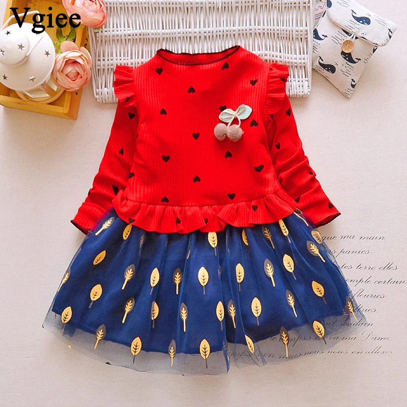 

Vgiee Baby Kids Girls Dress Spring Long Sleeve Dresses Princess Costume Praty Birthday Toddler Kid Children Outfits CC1047