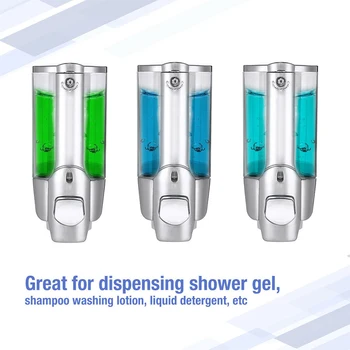 

350ml wall-mounted soap dispenser simple manual push-type shampoo emulsion plastic container with lock