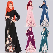 Abaya dubaj hidżab sukienka muzułmańska Kaftan Marocain tureckie sukienki Kaftan Abayas dla kobiet Islam odzież Tesettur Elbise Djellaba tanie tanio AIFEIYIYI Dla dorosłych Akrylowe Moda HF1105 Broadcloth Patch wzory not included the hijab
