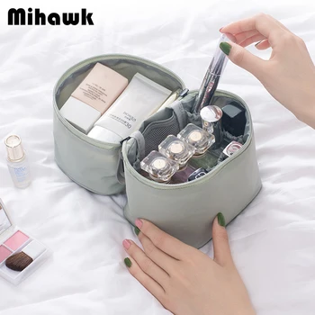 

Mihawk Nylon Makeup Bags Women's Travel Beauty Lipstick Perfume Cosmetic Case Zip Toiletries Storage Pouch Organizer Accessories