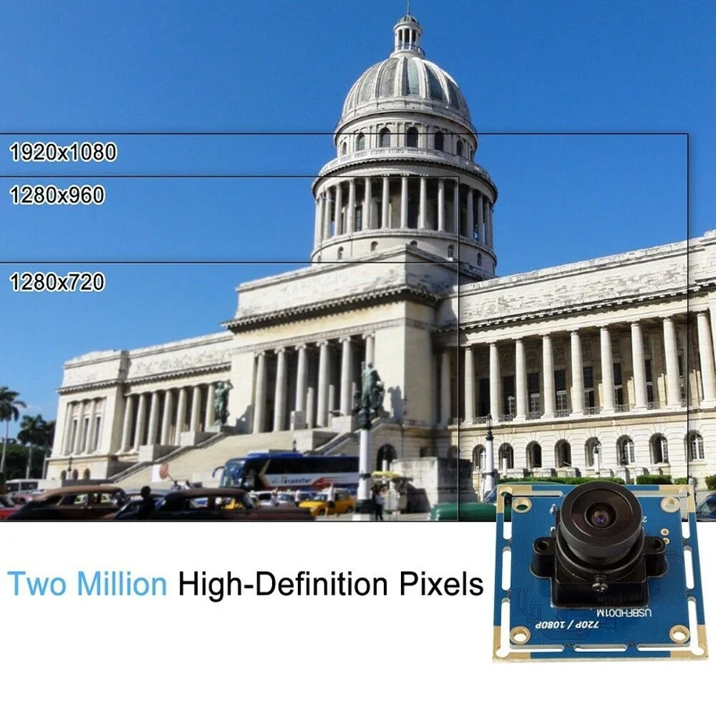 2-мегапиксельная плата модуля USB камеры OV2710 120Fps 1080P CMOS 2,1 мм объектив 120 ° объектив Бесплатный драйвер