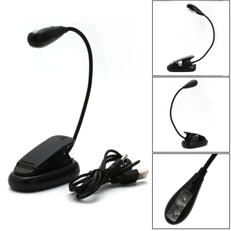 

Single-head single-arm LED flexible table lamp portable LED clip-type study reading table lamp with USB cable using AAA battery