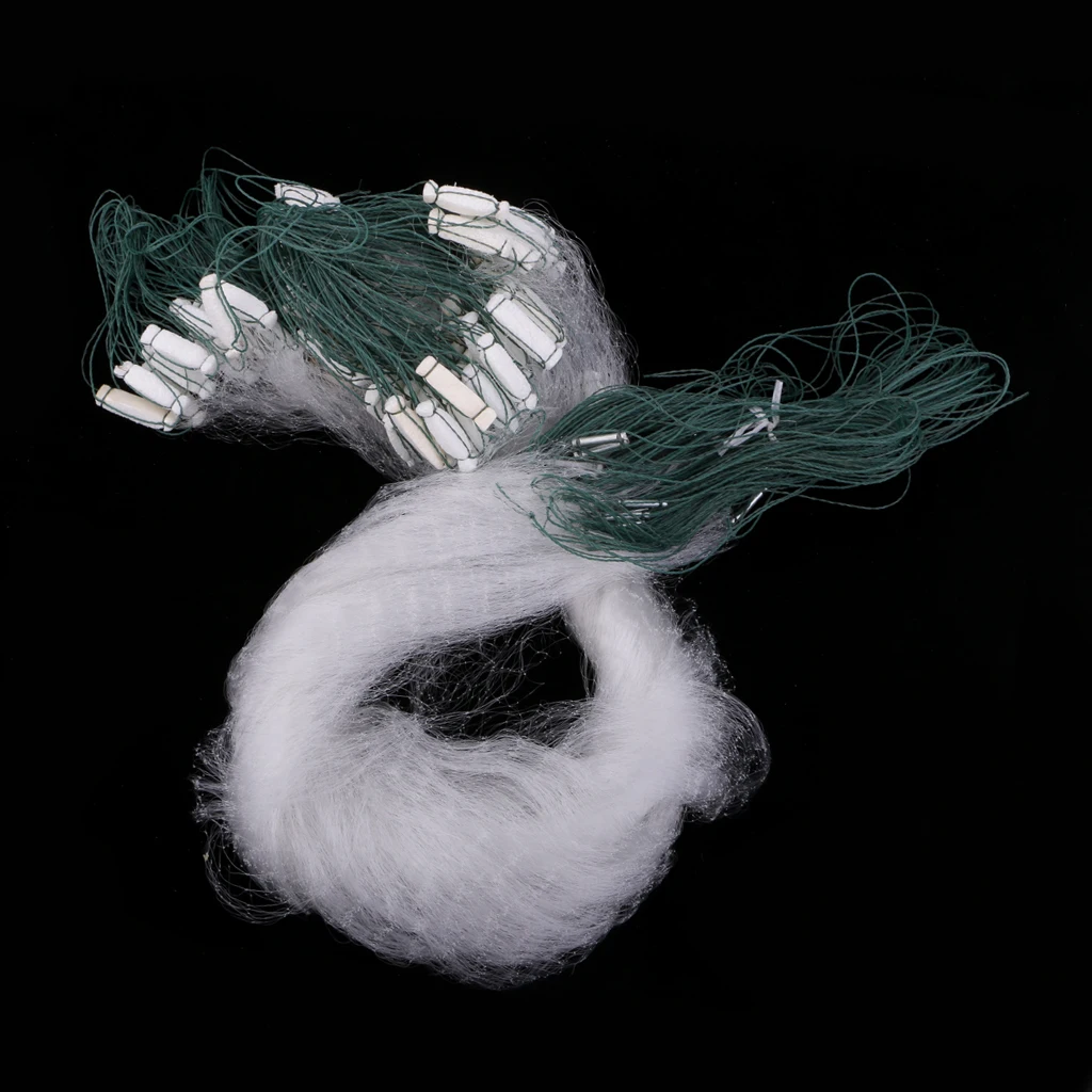 Fishing Net, Portable 0.7x25m Monofilament Fishing Gill Net with Float Bait Casting Mesh Trap