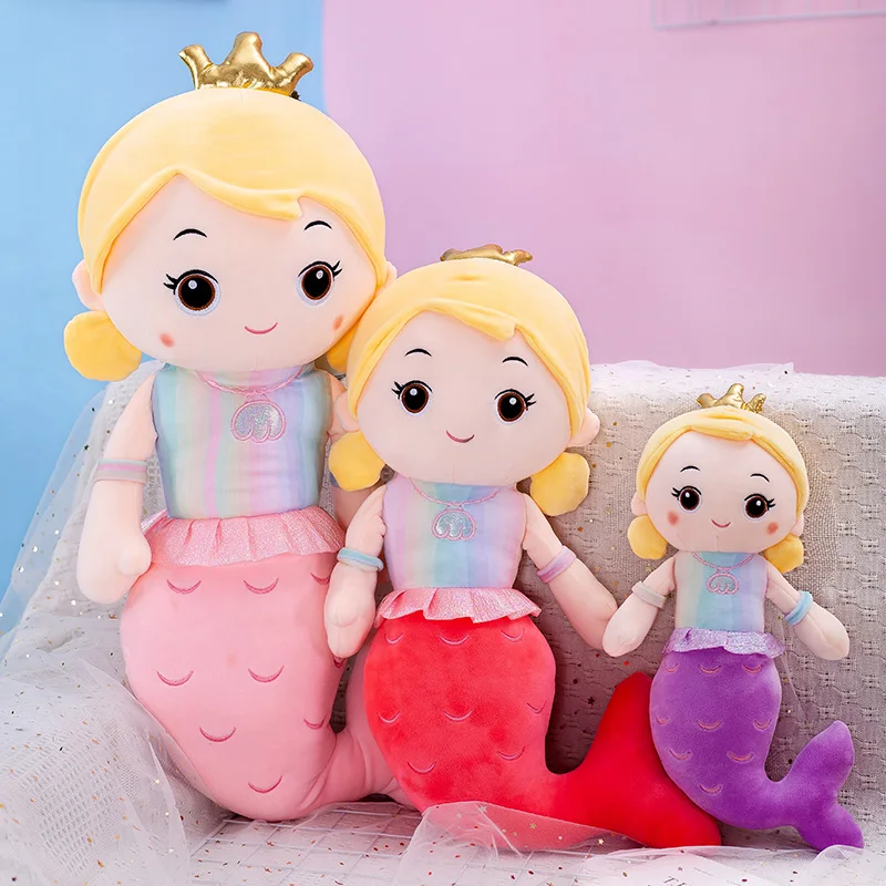 40-75CM cartoon mermaid super beautiful mermaid doll plush toy filled cotton pillow sleeping pillow children playmate girl favor