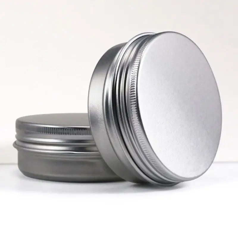 

18Pcs Empty Aluminum Tin Jars 60g Cosmetic Containers Silver Round Cans with Screw Cap Top Lid for DIY Balm Wax Storage Box X5XC