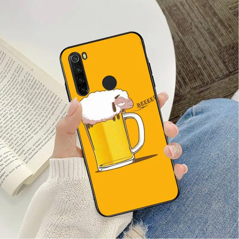 YNDFCNB Dành Cho Người Đàn Ông Bia Cốc Tập Uống Có Xốp Ốp Lưng Điện Thoại Xiaomi Redmi 5 5 6 6 Plus 6 6A 4X 7 8 note 5 5A 7 8 8Pro xiaomi leather case color Cases For Xiaomi