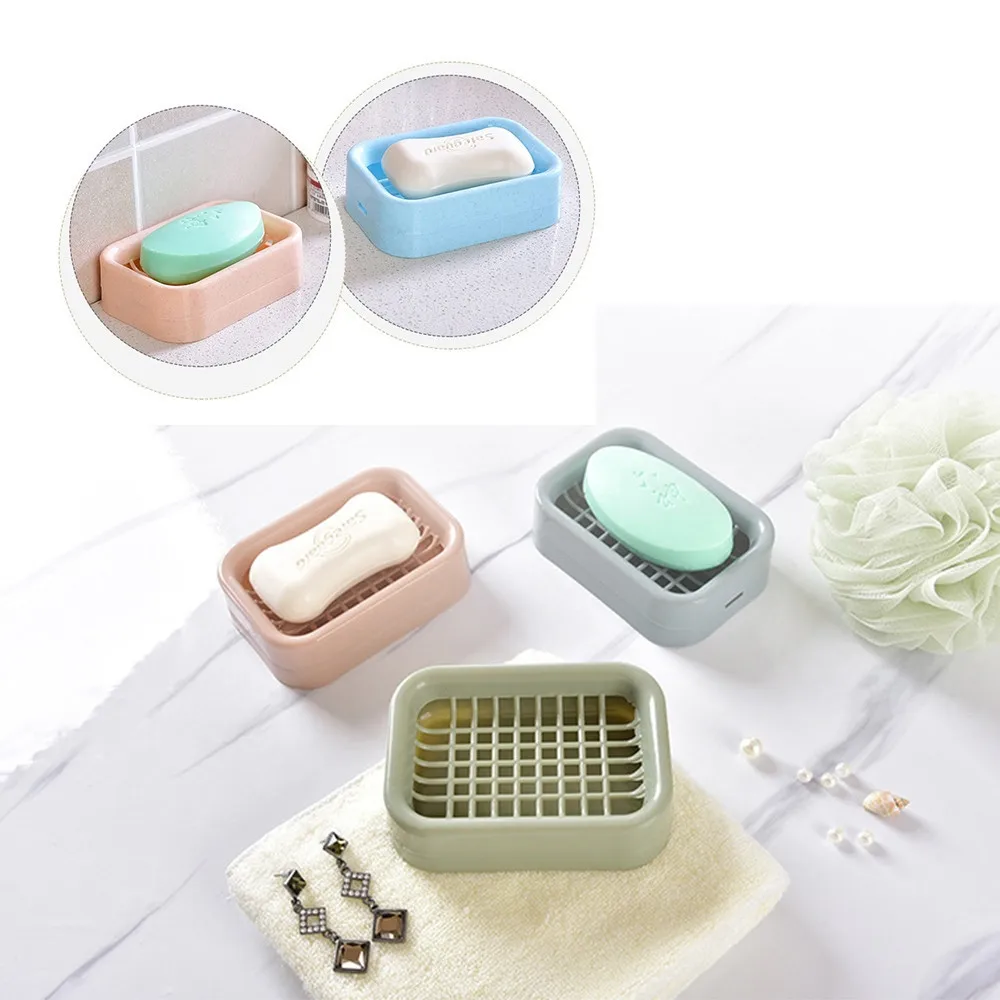 

TENSKE 6 Colors Brand New Travel Plastic Soap Dish Box Case Holder Flexible Soap Dishes Storage Hold Bathroom Accessories #45