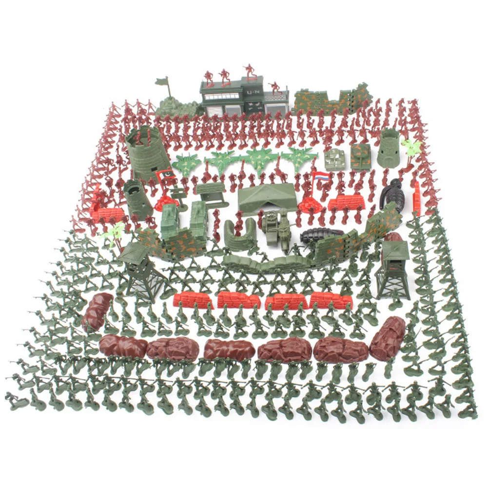  500pcs Military Model Set Kids Toy Accessories Game Army Kit Soldier Figures Playing Birthday Gift 