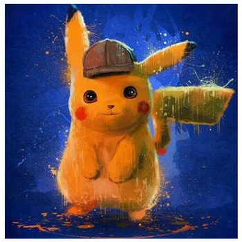 

5D DIY Mosaic Full Circle Diamond Embroidery Cute Pikachu Diamond Cross Stitch Set Crystal Mosaic Diamond Craftwork