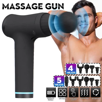 

30 Speeds Fascia Massage Guns 6000r/min LCD Touch Control Deep Therapy Muscle Relax Muscle Massager 6 Heads 2550mAh Battery