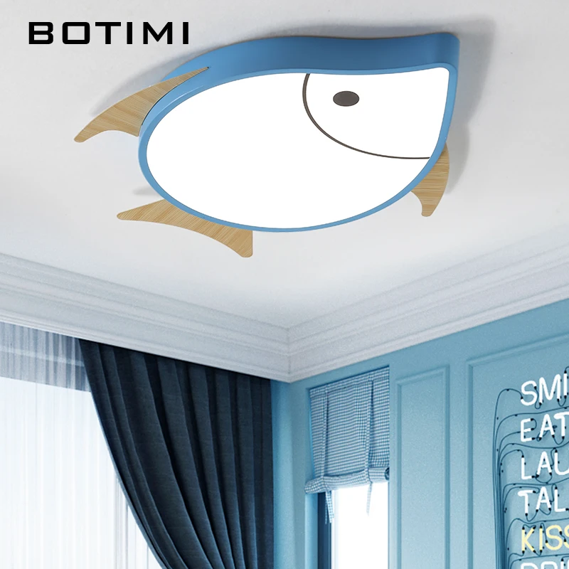 BOTIMI светодиодный потолочный светильник в форме рыбки для детей, спальни, комнаты для девочек, освещение для мальчиков