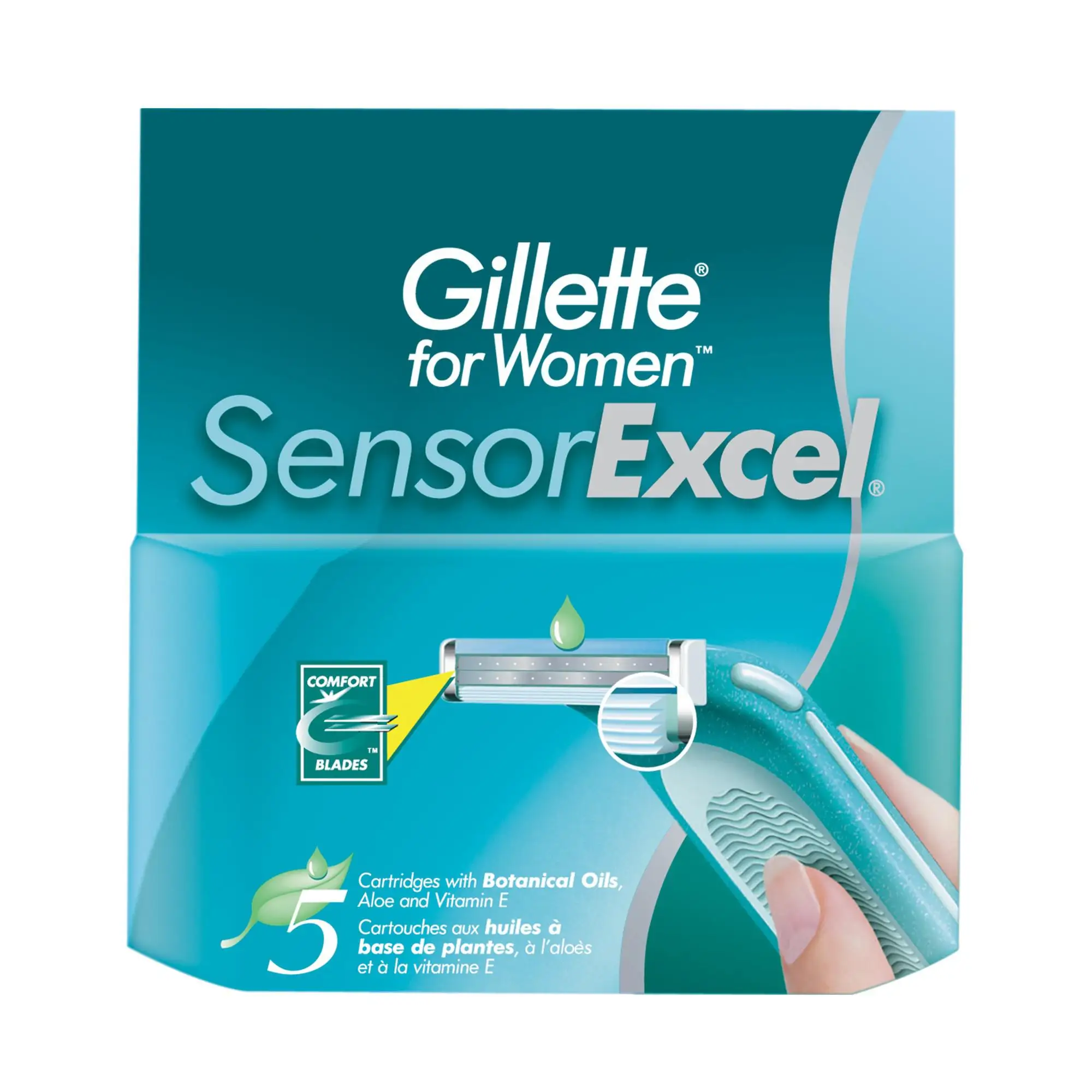 Сменные картриджи для бритвы Gillette Venus Sensor Excel 5 шт. Лезвия завитка ленты