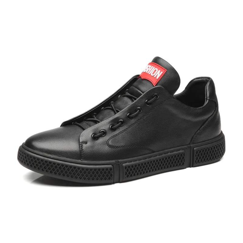 Autumn NEW Genuine Leather Men's Casual Shoes White Fashion Comfortable Flat Lace-up Men's Shoes Man Big Size 37-45