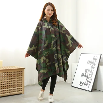 

Adult raincoat camouflage polyester cape for men and women