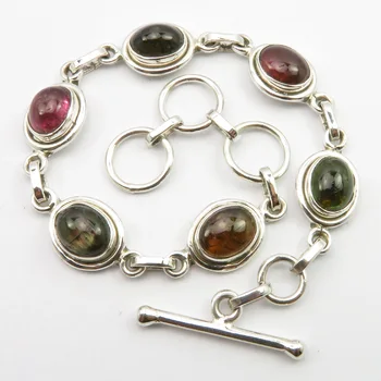 

Multicolor Tourmaline Bracelet 7.8" Classic Gift Jewelery