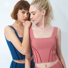 Женские футболки жилет для йоги, женские топы без рукавов с квадратным вырезом, спортивные рубашки для фитнеса, тренировок, бега, Тонкий Топ