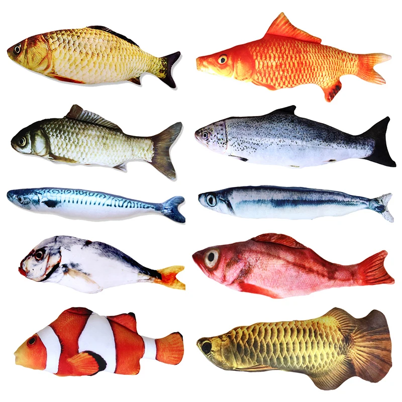 Creative Simulation Plush Fish Toy - Cute Cartoon Cat Pillow Toy