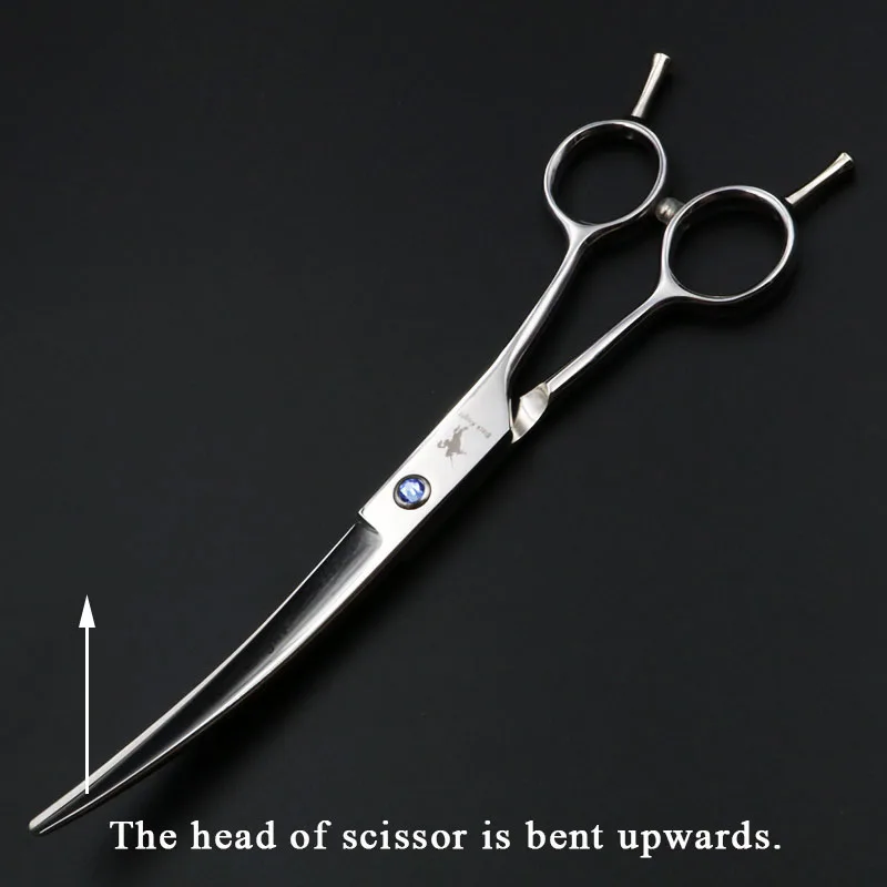 

Pet Scissors 7" Upward Curved Pet Grooming Scissors Professional Shears Barber Using Dogs & Cats Left and Right Hand Universal