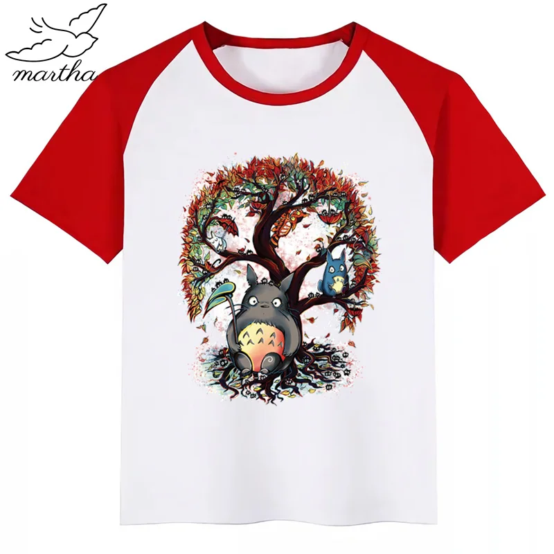 Totoro/Новинка; летняя детская футболка с принтом; футболка с короткими рукавами и круглым вырезом; Повседневная футболка для маленьких девочек; одежда для детей