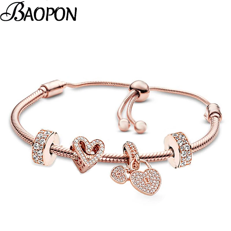 Silver Plated Crystal Feather Charm Bracelets With Adjustable Chain Bracelet For Women Wife DIY Brand Romantic Jewelry Gift bracelet jewelry