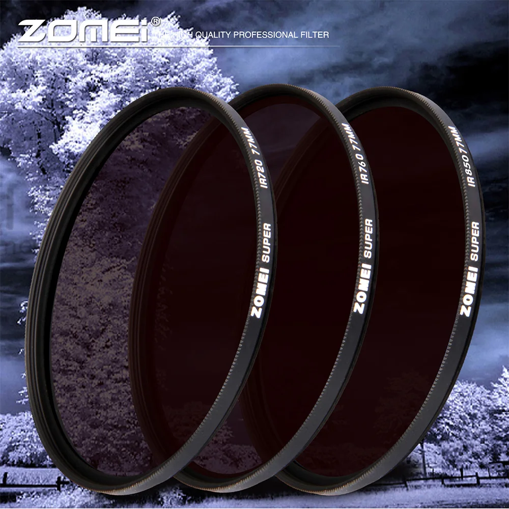 Zomei инфракрасный ИК-фильтр 680нм 720нм 760нм 850нм 950нм ИК-фильтр 37 мм 49 мм 52 мм 58 мм 67 мм 72 мм 82 мм для объектива камеры SLR DSLR