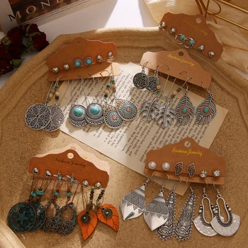 

KINFOLK Boho Fashion Dangle Earrings For Women Bohemian Geometric Vintage Stud Earring Statement Earings Fashion Jewelry 2020