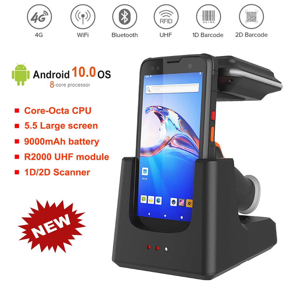 

Handheld PDA Android 10.0 Rugged POS Terminal 1D 2D Barcode Scanner WiFi 4G Bluetooth GPS PDA Bar codes Reader