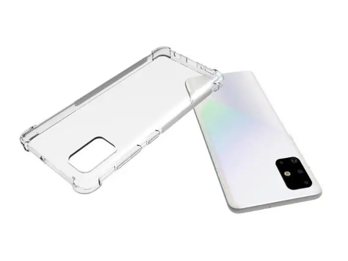 Прозрачный чехол для samsung Galaxy A51 и Galaxy A71+ мягкий гелевый защитный чехол для телефона из ТПУ с закаленным стеклом