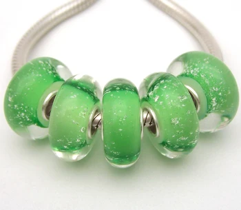 

JGWGT 2028 5X 100% Authenticity S925 Sterling Silver Beads Murano Glass beads Fit European Charms Bracelet diy jewelry Lampwork