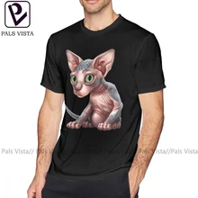 Футболка с котом Сфинкс Классическая футболка с котенком сфинксом повседневные мужские футболки с графикой больших размеров хлопковая футболка с коротким рукавом
