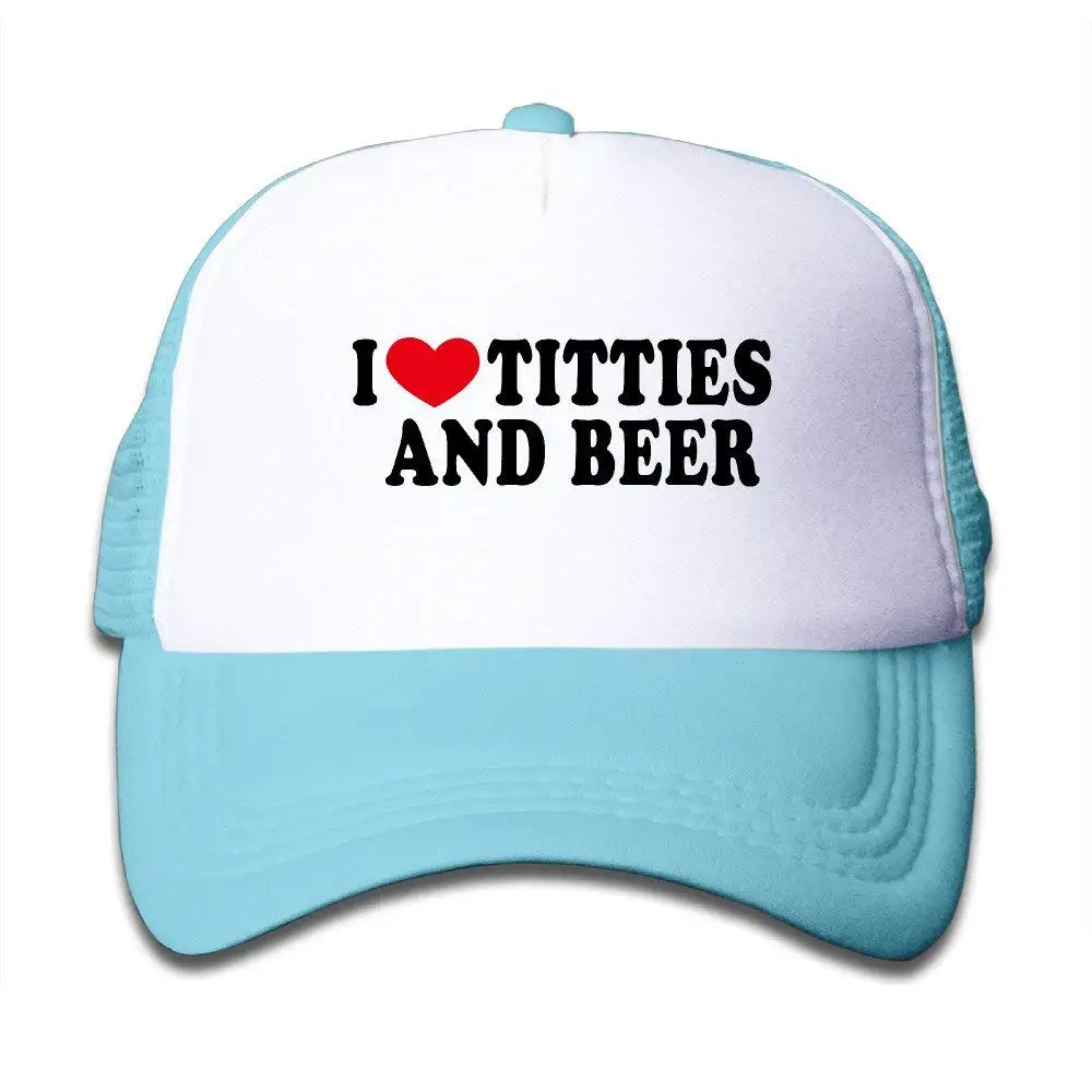 Я Сердце синицы и пиво любовь смешной шутка логотип сетки шляпы бейсболки для детей