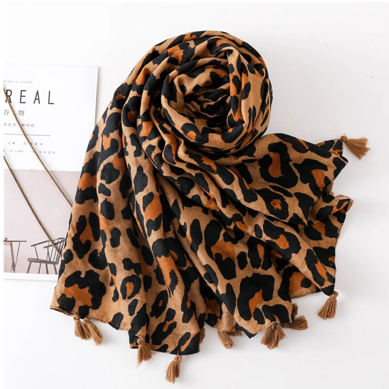Fashion new women scarf summer shawls and wraps leopard print hijab scarves ladies pashmina foulard femme christmas (8)