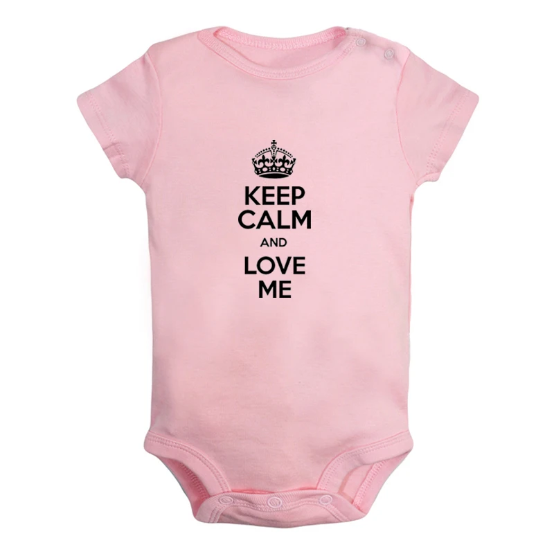 JcBaby111PD Zzz/Одежда для новорожденных мальчиков и девочек с надписью «Keep Calm And Love Me sleep»; комбинезон с принтом для малышей; боди с короткими рукавами; хлопковая одежда - Цвет: JcBaby111PD