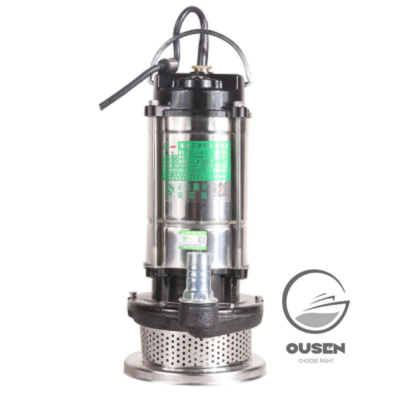 220V Stainless Steel Submersible Pump Agricultural Pumping Garden Tools Underwater Sewage Self-priming Pump Drainage Lrrigation
