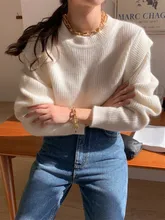 

Autumn Winter Womens Sweaters Women Clothing Knitted Loose Sweater Knitting Wool Oversize Pullover Woman Sweaters Girls Thick