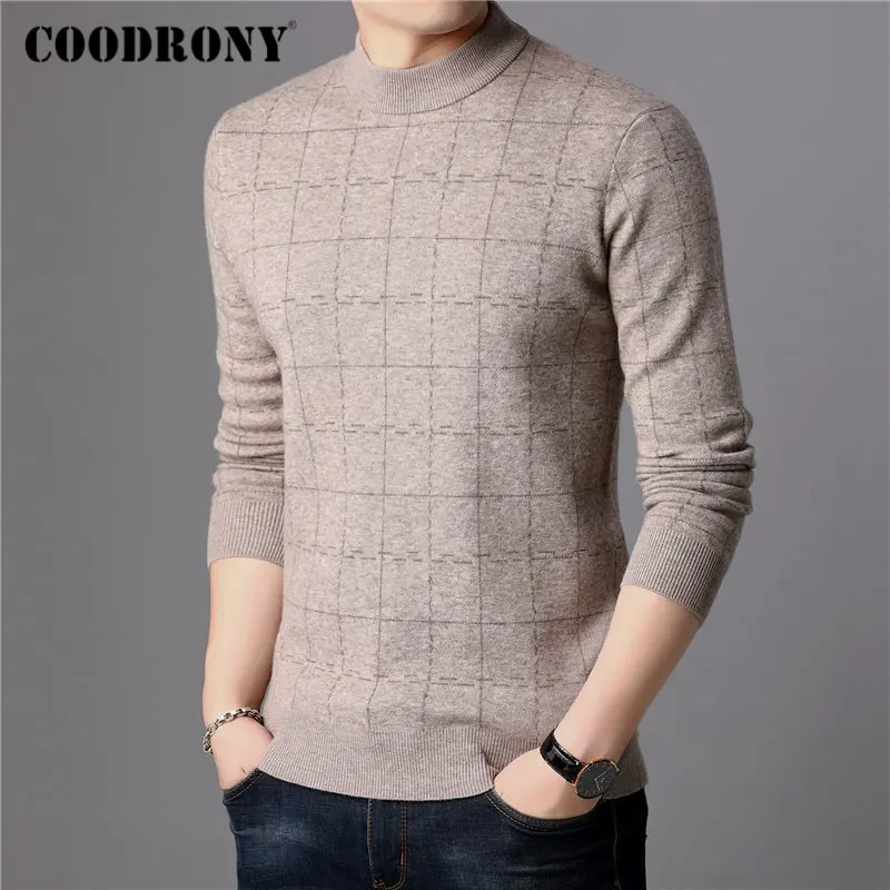 COODRONY Brand Sweater Men 100% Merino Wool Pullover Men Thick Warm Winter Sweaters Soft Cashmere Casual Plaid Pull Homme 93026 COODRONY Brand Sweater Men 100% Merino Wool Pullover Men Thick Warm Winter Sweaters Soft Cashmere Casual Plaid Pull Homme 93026