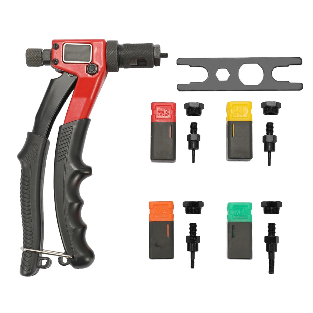 

BT-603 Professional 8in Labor-saving Hand Riveter Manual Rivet Machine 200mm Riveting Tools with Nut Dies M-3 M-4 M-5 M-6