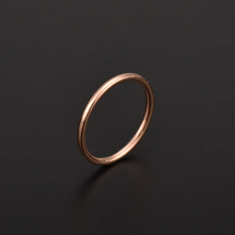 316 Stainless Steel Rounded Thin Rings Women Girls Small Circle Ring Jewelry 1.5mm Rose Gold Silver Color Size 4 5 6 7 8 9 10 11 finger rings fashion rings fashion ring stainless steel rings metal rings