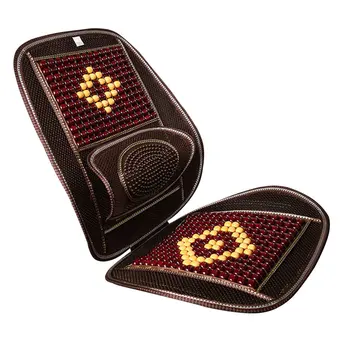 

Wooden Beads Waist Against Four Seasons Cool Cushion Seat Cover Mesh And Hollow Design Breathability Lumbar Pad 1 Pcs