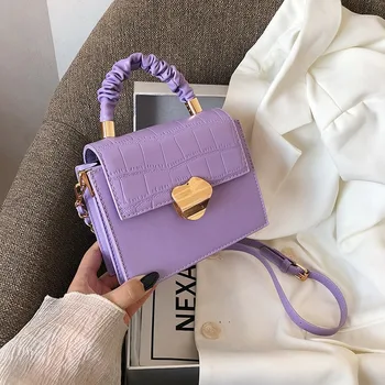 

New Summer Elegant Female Shoulder Handbags Stone Pattern PU Leather Crossbody Bags for Women Mini Solid Color Ladies' Tote Bag