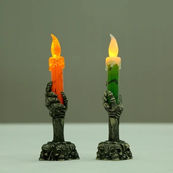 

2020 Ghost Hand Candle LED Electronic Skeleton Candle Light Smoke-free Wedding Party Halloween Props Decoration Light Halloween