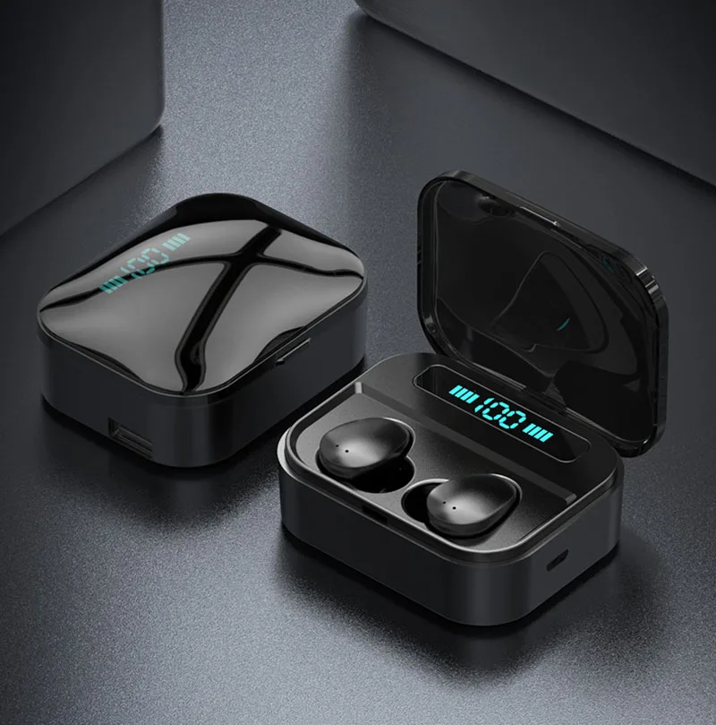 Sicneka мини-TWS Bluetooth 5,0 наушники с 2200 мАч зарядным устройством беспроводные наушники гарнитура с дисплеем питания наушники