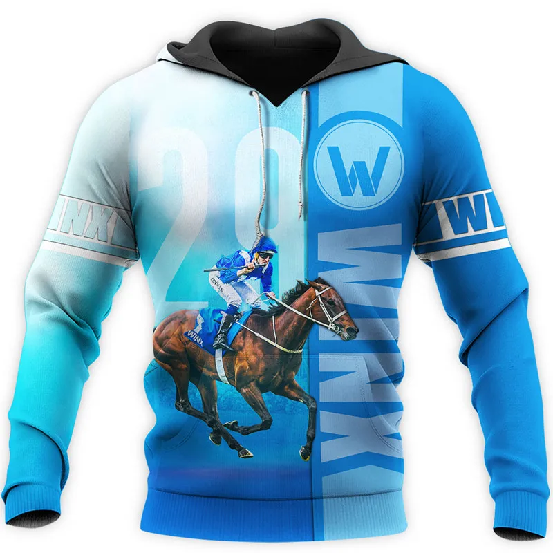 

2020 New Fashion Autumn Hoodies Horse Racing Art 3D Full Printed Sweatshirt Unisex Casual Zip Jacket
