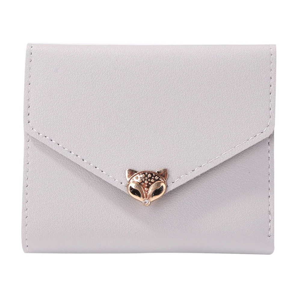 New Ladies & Girls Fox Shape Small Trifold Wallet Purse Card Coin Photo Holder 