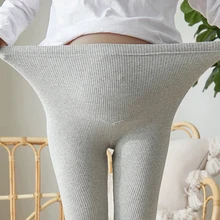 Pantaloni da donna con cintura ricamata in cotone lavorato a maglia Leggings a vita alta per donne incinte vestiti di maternità formiche femminili gravidanza