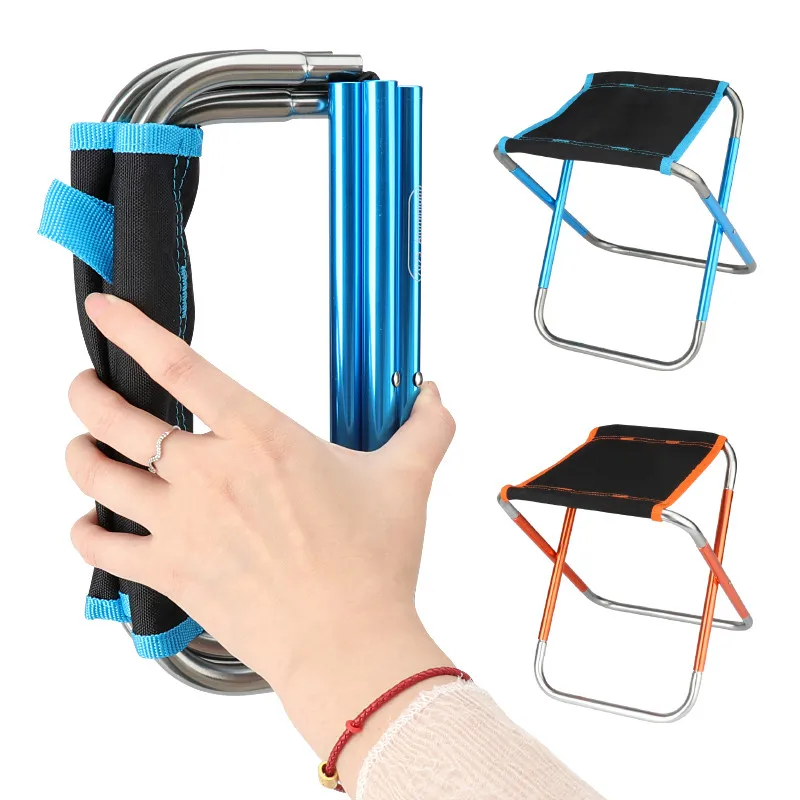 

Lightweight Portable Folding Chair Alloy Outdoor BBQ Picnic Camping Fishing Stool Ultralight Collapsible Seat Home Small Bench
