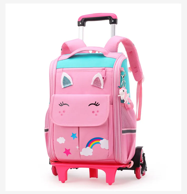 Unicorn Rolling Backpacks Bags for Girls